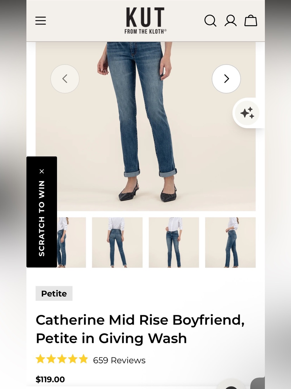 Kut from the Kloth Mid-Rise Boyfriend Blue Jeans